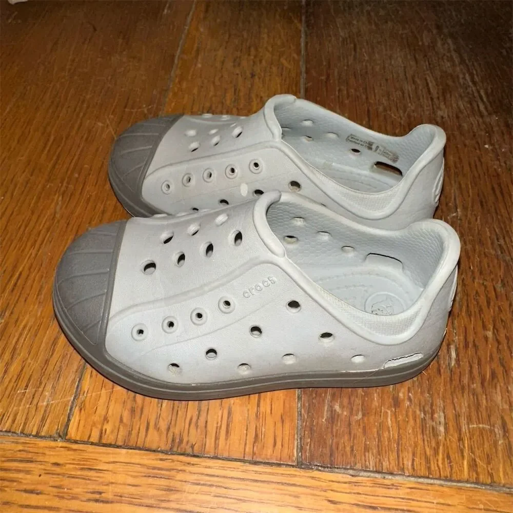 Crocs Kids Bump It Slip-On Water Sandals Gray Size C7 Unisex